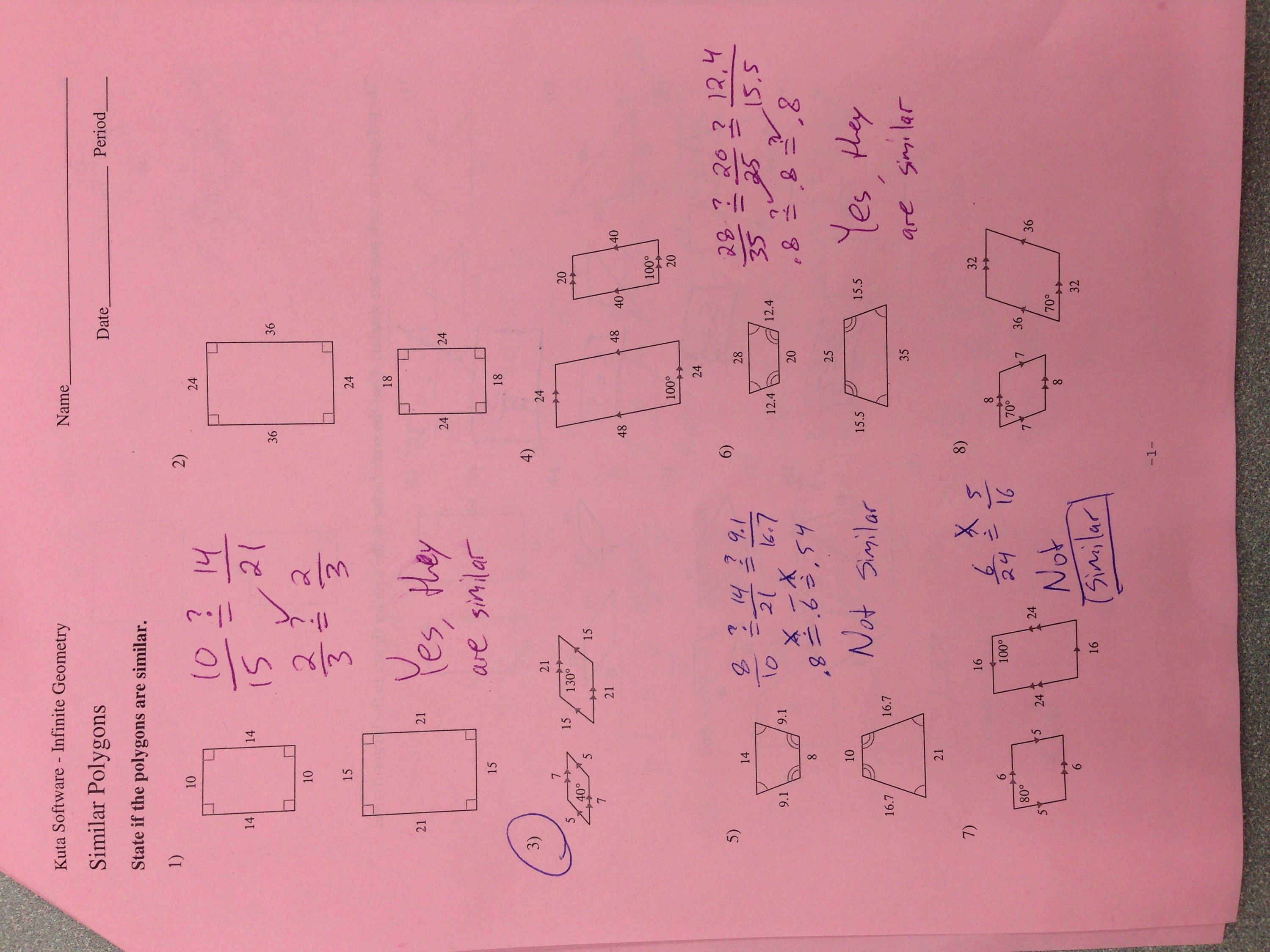 Similar Polygons Worksheet Answers With Regard To Similar Polygons Worksheet Answer Key
