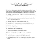 Simile And Metaphor Student Worksheet Pages 1  3  Text Version As Well As Metaphor Worksheets Pdf