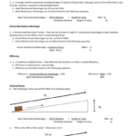Simple Machines Ima Ama And Efficiency With Regard To Simple Machines And Mechanical Advantage Worksheet Answers