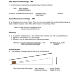 Simple Machines Ima Ama And Efficiency Worksheet Also Simple Machines And Mechanical Advantage Worksheet Answers