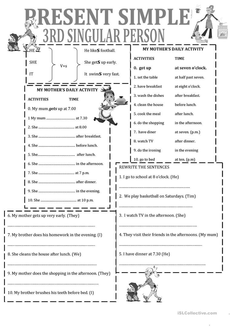 Simple Present Worksheet  Free Esl Printable Worksheets Made For Simple Present Tense Worksheets