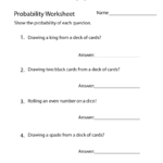 Simple Probability Worksheet  Free Printable Educational Worksheet With Probability Worksheets Pdf