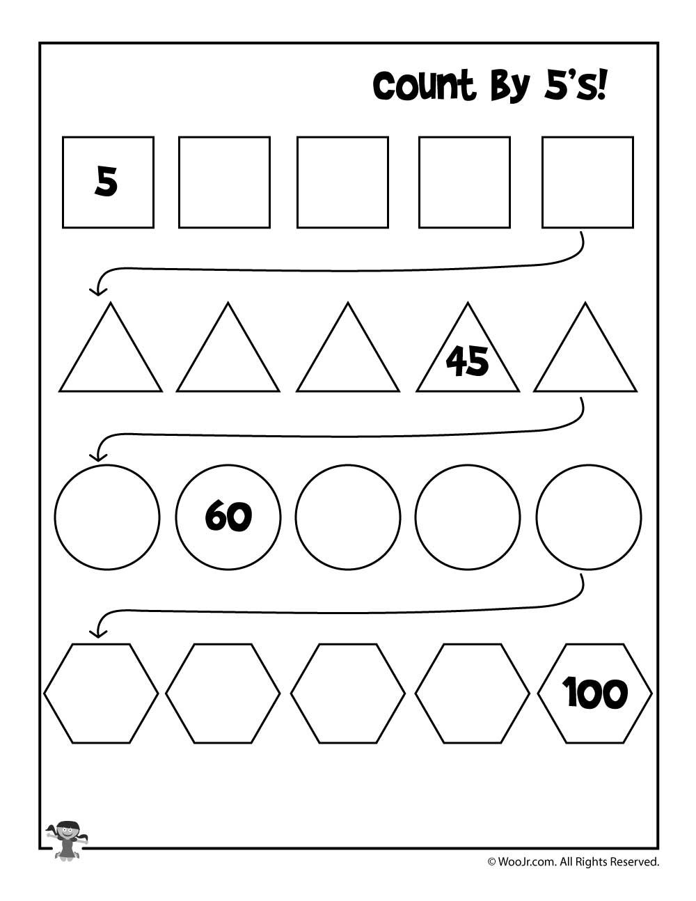 Simple Skip Counting Worksheets To Print  Woo Jr Kids Activities For Count By 5 Worksheet