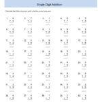 Single Digit Addition Worksheets For First Grade Throughout First Grade Addition Worksheets