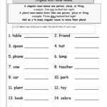 Singular And Plural Nouns Worksheets From The Teacher's Guide Or Noun Worksheets For Kindergarten