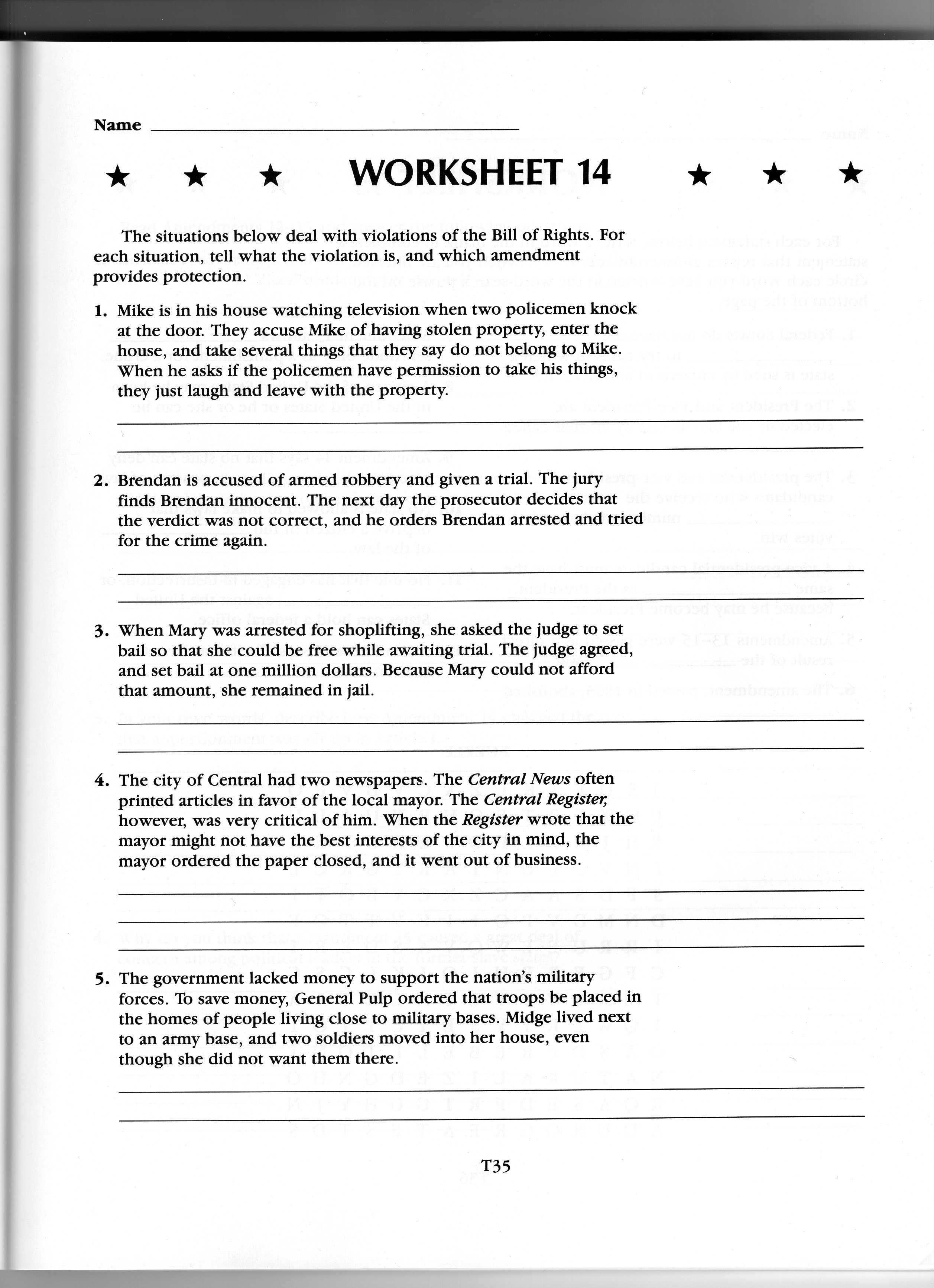 Six Big Ideas In The Constitution  Examples And Forms For Six Big Ideas In The Constitution Worksheet Answers Handout 1