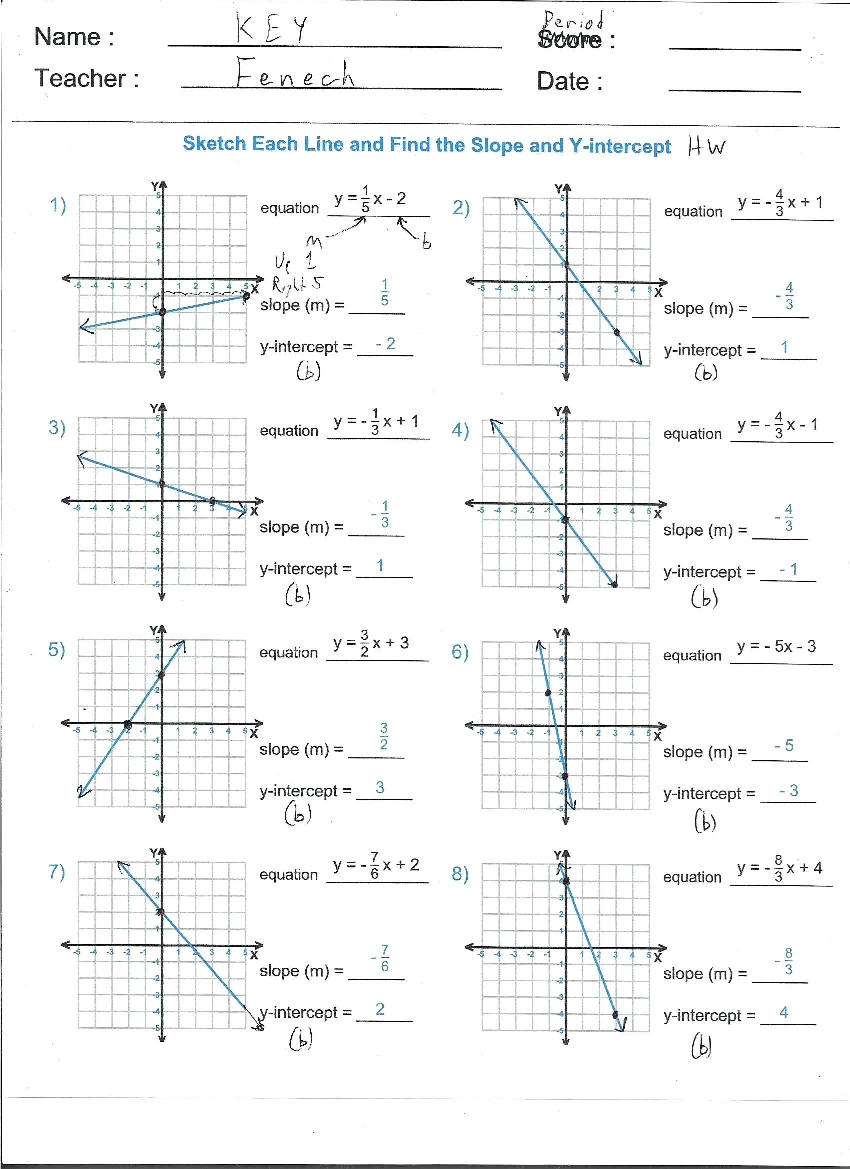 Sketch The Graph Of Each Line Answers Math – Jeshuaclub Throughout Find The Slope Of Each Line Worksheet Answers