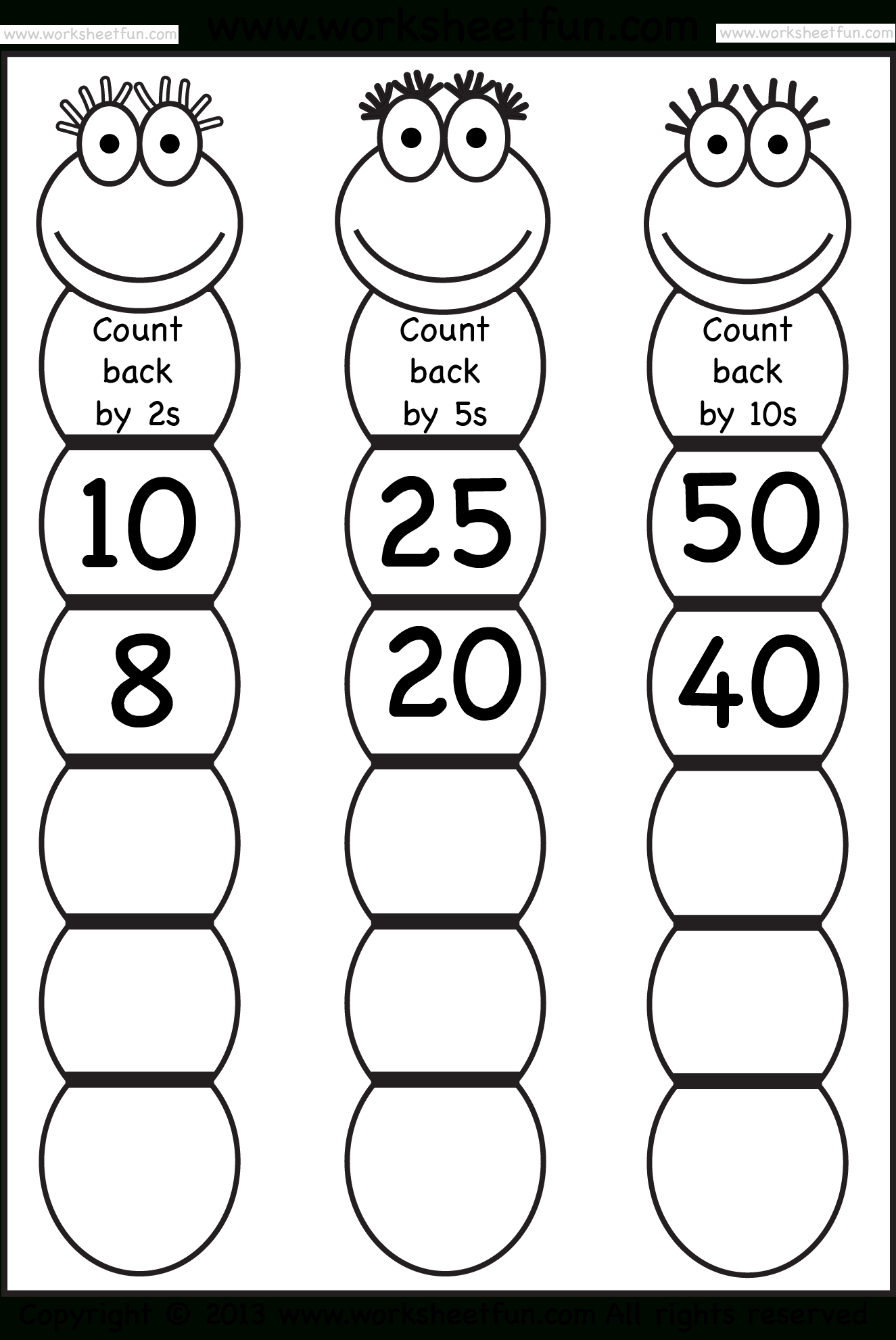 Skip Counting – Count Back2 5 And 10 – Worksheet  Free Pertaining To Count By 5 Worksheet