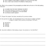 Slavery The Civil War And Reconstruction Gettysburg And The For Civil War Battles Worksheet