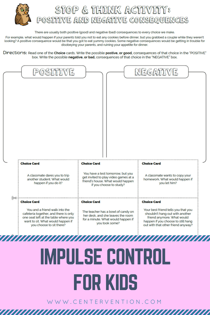 Social Emotional Learning Activities For Impulse Control Worksheets Printable