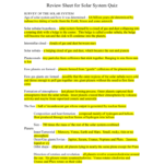 Solar System Review Sheet With Answers Together With Formation Of The Solar System Worksheet