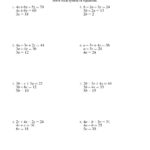 Solve Linear Equations Algebraically Math Math Worksheet Page 1 The Regarding Simple Linear Equations Worksheet