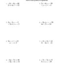 Solve Multistep Equations Math The Multi Step With Fractions Inside Systems Of Equations Worksheet Answers