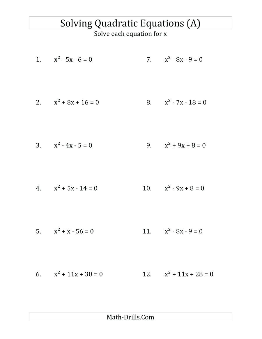 Solve Quadraticsgraphing Math 7 Solving Quadratic Inequalities In Quadratic Inequalities Worksheet