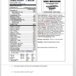 Solved Chapters 9  10 Activity 2 Sports Bar Label Analy Or Nutrition Label Analysis Worksheet