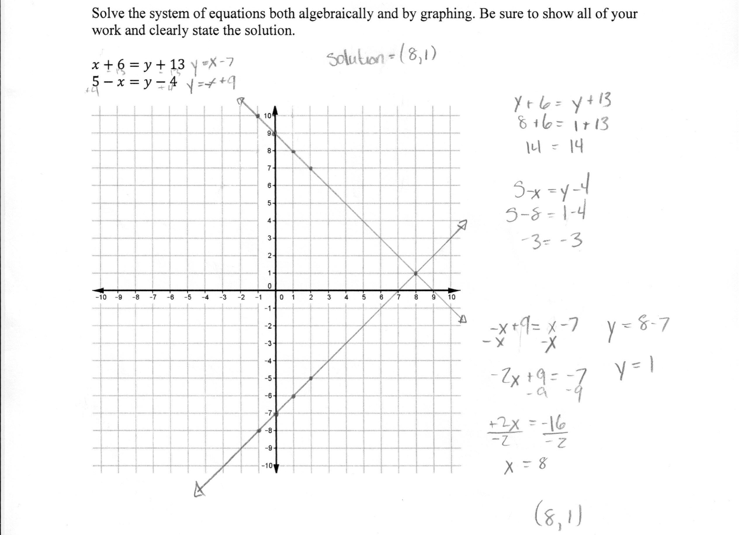 Solving A System Of Equations  2 Students Are Asked To Solve A Or Systems Of Equations Activity Worksheet