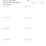 Solving Absolute Value Equations And Inequalities Worksheet Within 7Th Grade Inequalities Worksheet