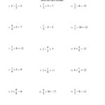 Solving Linear Equations  Form Xa ± B  C A Within Simple Linear Equations Worksheet
