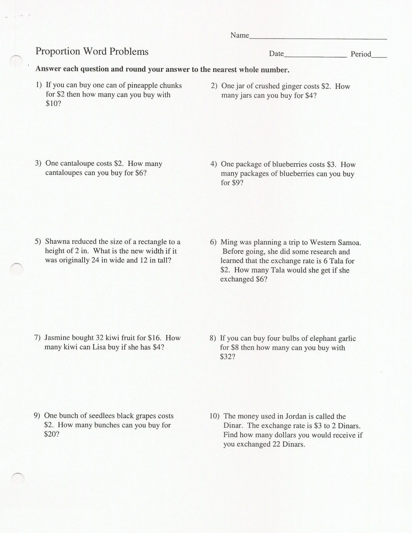 Solving Proportions Word Problems Worksheet  Soccerphysicsonline And Proportion Word Problems Worksheet
