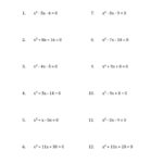 Solving Quadratic Equations For X With 'a' Coefficients Of 1 For Solving Quadratic Equations Worksheet