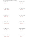 Solving Quadratic Equationscompleting The Square Worksheet In Quadratic Formula Practice Worksheet