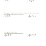 Solving System Linear Equations Math Systems Of Linear Equations Two Within Solving Systems By Substitution Worksheet