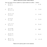 Solving Systems Of Equationssubstitution Worksheet Steps With Regard To Systems Of Equations Substitution Worksheet