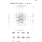 Spanish Preterite Y Imperfect Word Search  Wordmint In The Imperfect Tense In Spanish Worksheet Answer Key