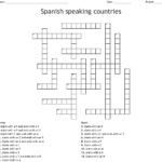 Spanish Speaking Countries Crossword  Wordmint With Spanish Speaking Countries Worksheet