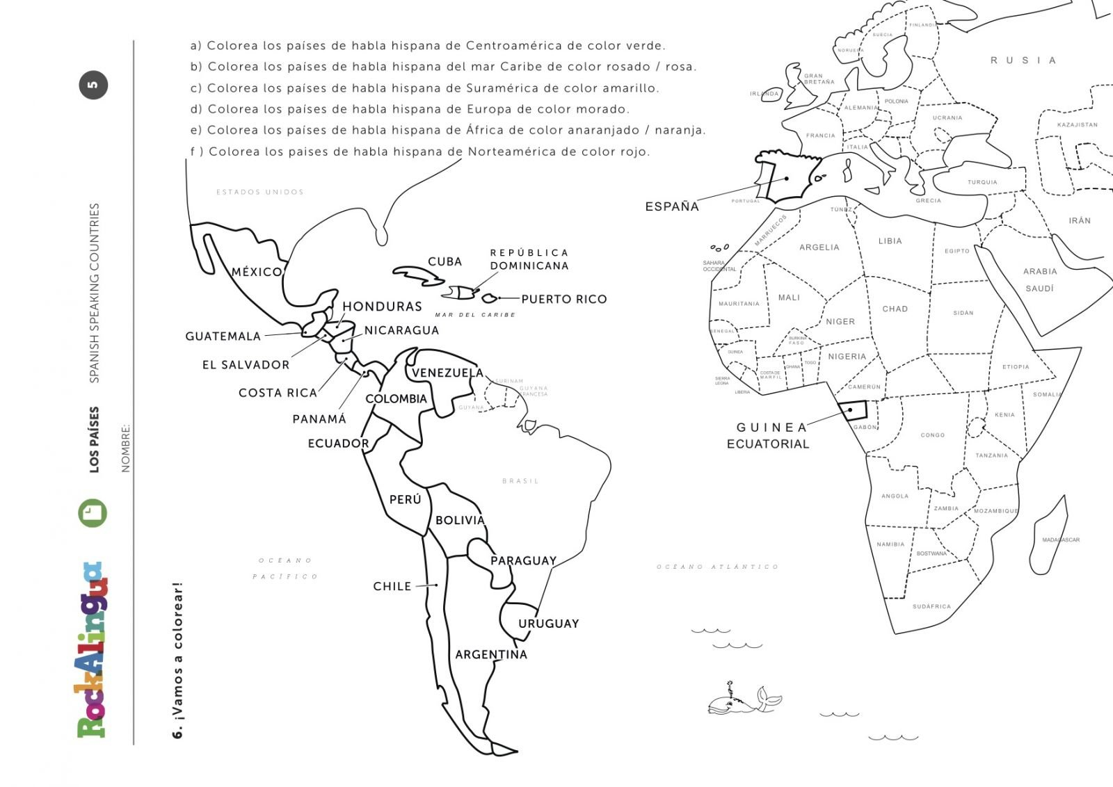 Spanish Speaking Countries  Worksheet  Rockalingua Together With Spanish Speaking Countries Worksheet