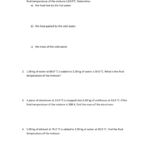 Specific Heat Capacity  Mixture Problems Also Mixture Problems Worksheet