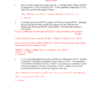 Specific Heat Worksheet 2 Pertaining To Specific Heat Worksheet Answer Key