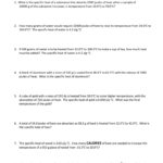 Specific Heat Worksheet Qm∆Tc Intended For Specific Heat Practice Worksheet Answer Key