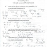 Speed Velocity And Acceleration Calculations Worksheet Answers Key For Kinematic Equations Worksheet