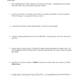 Speed Velocity And Acceleration Problems For Determining Speed Velocity Worksheet Answers