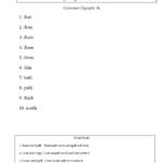 Spelling List A30 Consonant Digraphs  Teaching Squared Along With Consonant Digraphs Worksheets