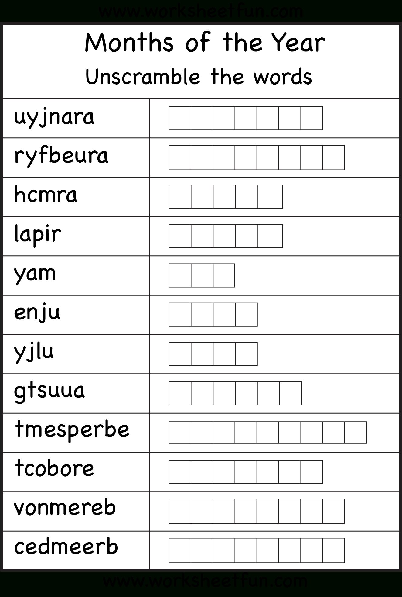Spelling – Months Of The Year  Free Printable Worksheets – Worksheetfun Along With Free Printable Spelling Worksheets For Grade 1