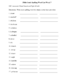 Spelling Worksheets  Fifth Grade Spelling Words Worksheets Or Blending Words Worksheets