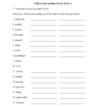 Spelling Worksheets  Fifth Grade Spelling Worksheets Also Spelling Worksheets For Grade 1