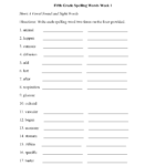 Spelling Worksheets  Fifth Grade Spelling Worksheets In Spelling Worksheets Grade 1