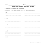 Spelling Worksheets  First Grade Spelling Worksheets Throughout First Grade Word Work Worksheets