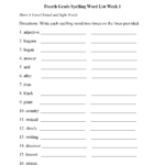 Spelling Worksheets  Fourth Grade Spelling Words Worksheets Inside Fourth Grade Sight Words Worksheets