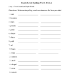 Spelling Worksheets  Fourth Grade Spelling Worksheets For 4Th Grade Learning Worksheets