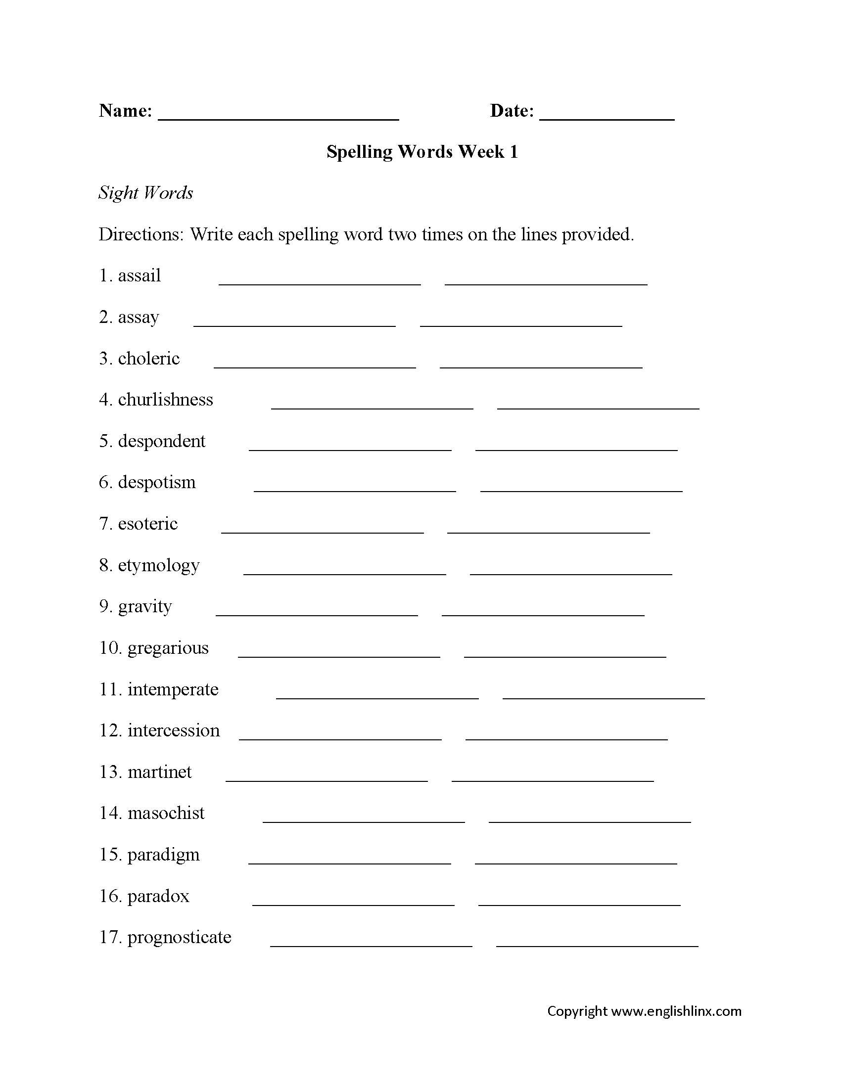 Spelling Worksheets  High School Spelling Worksheets Inside High School Vocabulary Worksheets