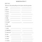 Spelling Worksheets  High School Spelling Worksheets Inside Spelling Practice Worksheets