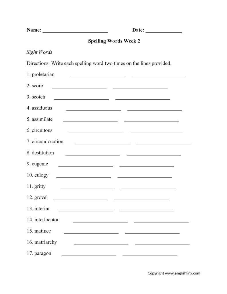 High School Worksheets — excelguider.com