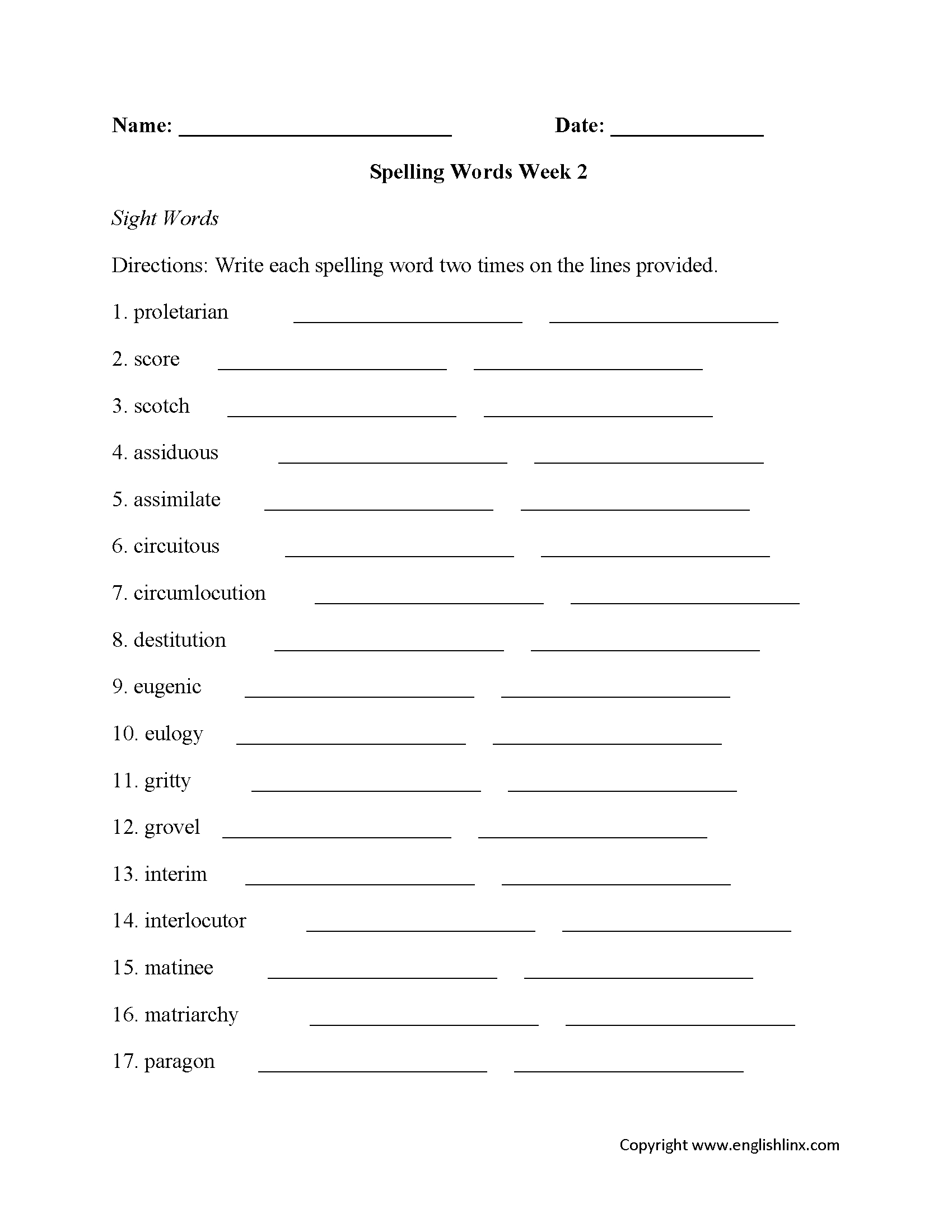Spelling Worksheets  High School Spelling Worksheets Within High School Worksheets