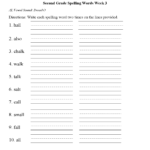 Spelling Worksheets  Second Grade Spelling Worksheets Or 2Nd Grade English Worksheets