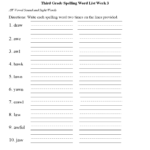 Spelling Worksheets  Third Grade Spelling Worksheets Or Spelling Worksheets For Grade 3
