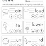 Spring Spelling Worksheet  Free Kindergarten Seasonal Worksheet For Or Kindergarten Spelling Worksheets